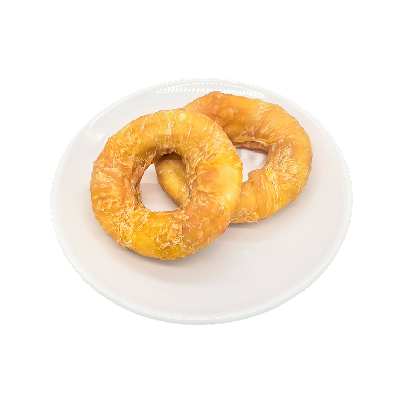 Snack masticabili a forma di ciambella al collagene avvolti nel pollo