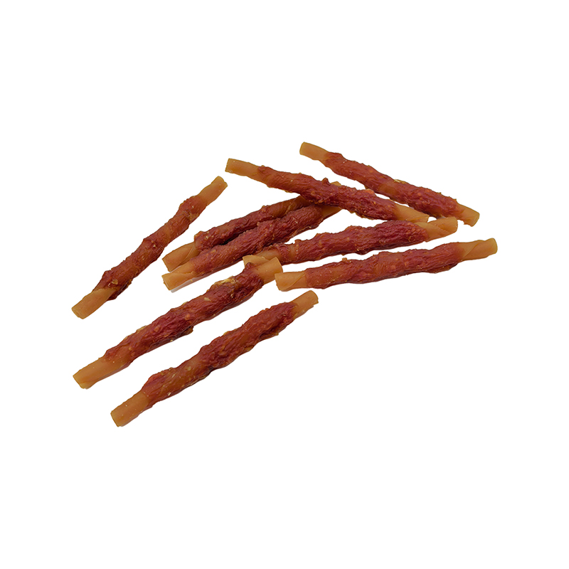 Single-Color Duck-Wrapped Twisted Chew Stick – Long Lasting Dog Chew Treats  （12-12.5cm）