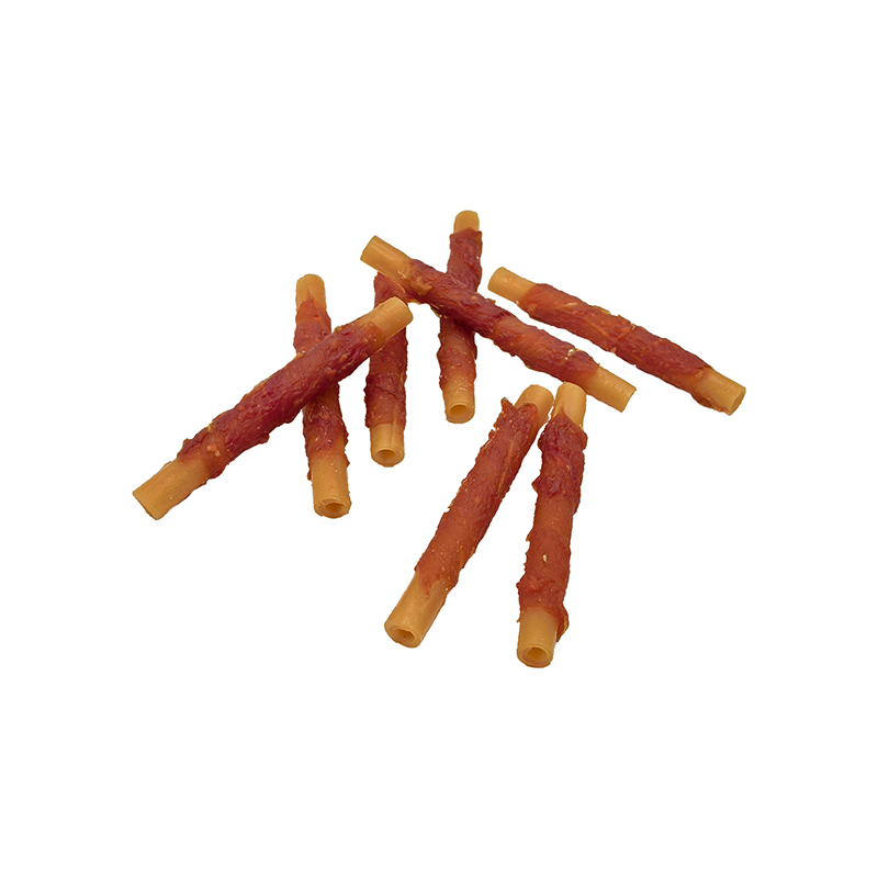 Single-Color Duck-Wrapped Hollow Twisted Chew Stick – Long Lasting Dog Chew Treats  （12-12.5cm）