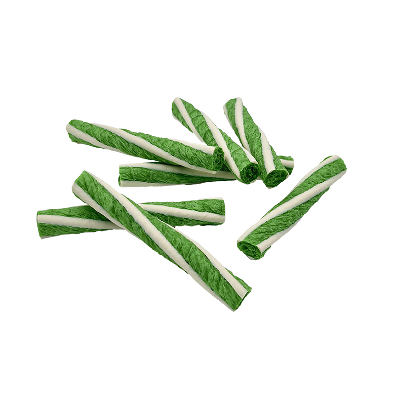 Two-Color Puffed Twisted Dog Chew Sticks